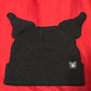 Black Kuromi Beanie with Horns
